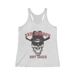 Evil Cowboy Hot Sauce Women's Tri-Blend Racerback Tank