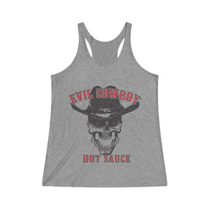 Evil Cowboy Hot Sauce Women's Tri-Blend Racerback Tank